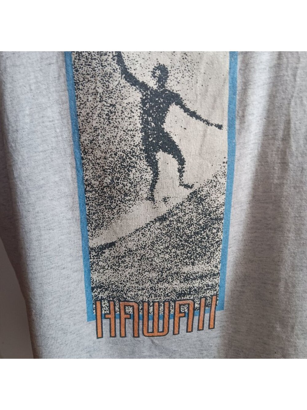 XXL Single Stitch T-shirt Tank Vtg 80's Hawaiian Surf North Shore Gray Distress